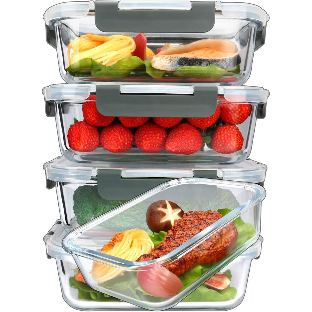 Meal Prep Glass - 5 packs, contenants en verre pour
