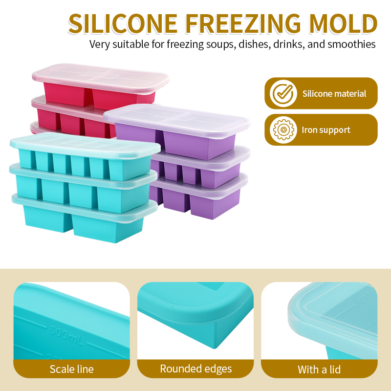 Meal Prep Smoothies - Plateaux de congélation en Silicone avec
