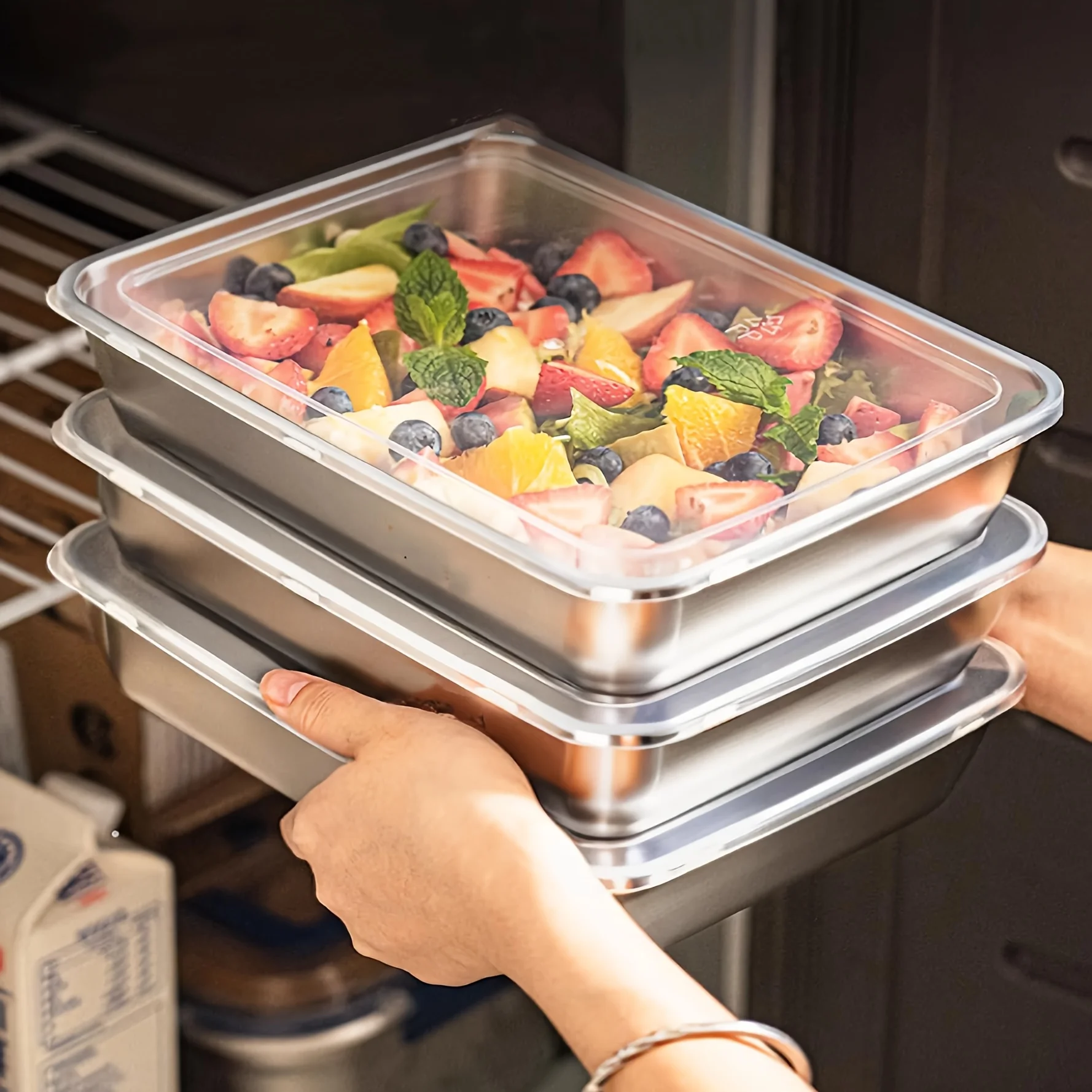 Meal Prep Glass - 3 boîtes alimentaires en acier inoxydable