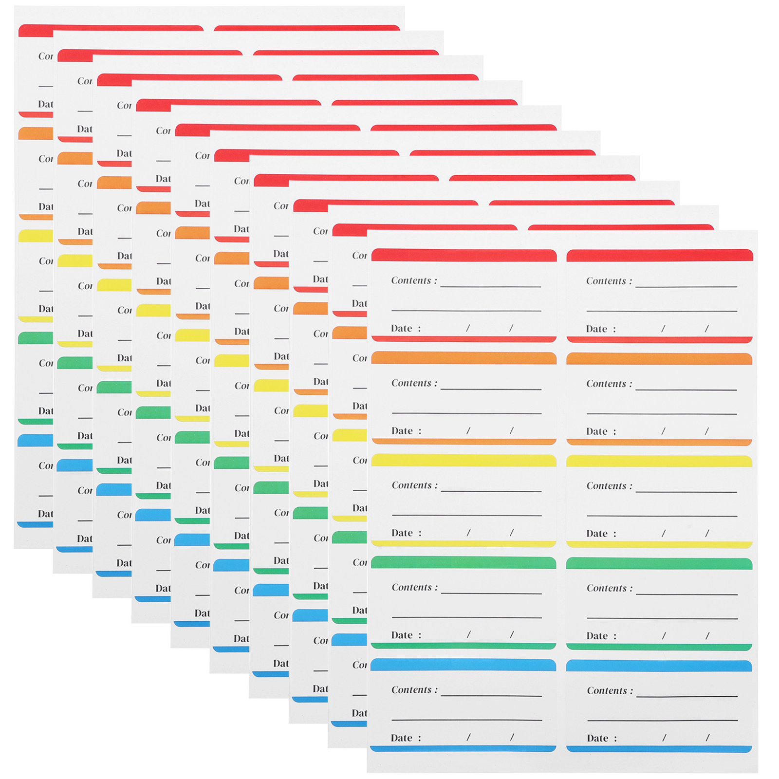 Meal Prep Easy - 100 étiquettes amovibles pour réfrigérateur, colorées,