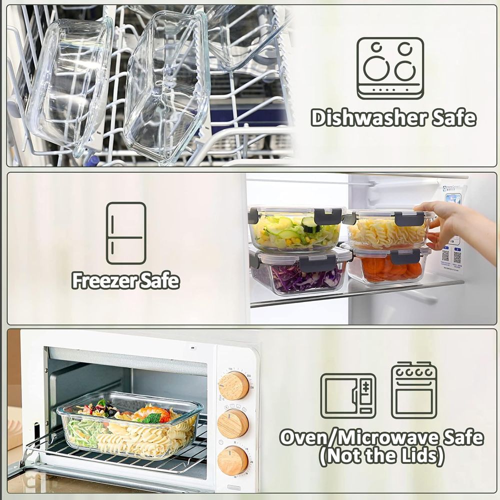 5 packs, contenants en verre p - Meal Prep Glass avis et prix