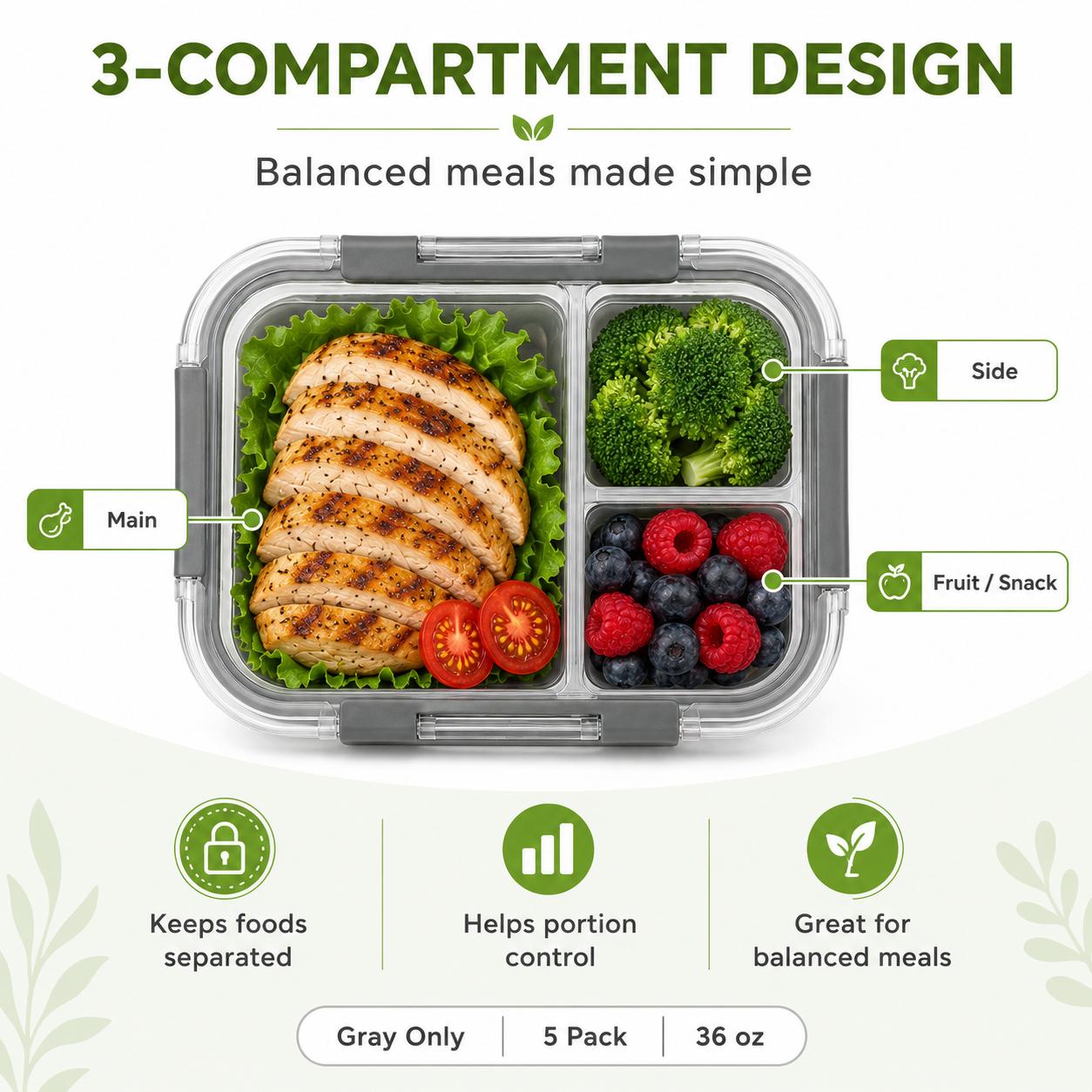 Ensemble de 5 contenants de pr - Meal Prep Gym Food avis et prix